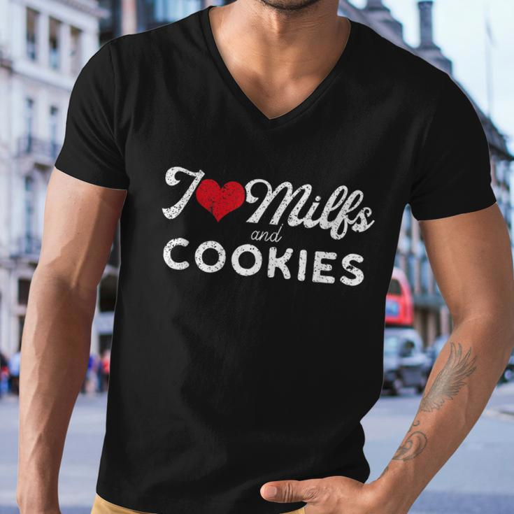 I Love Milfs And Cookies Gift Funny Cougar Lover Joke Gift Tshirt Men V-Neck Tshirt