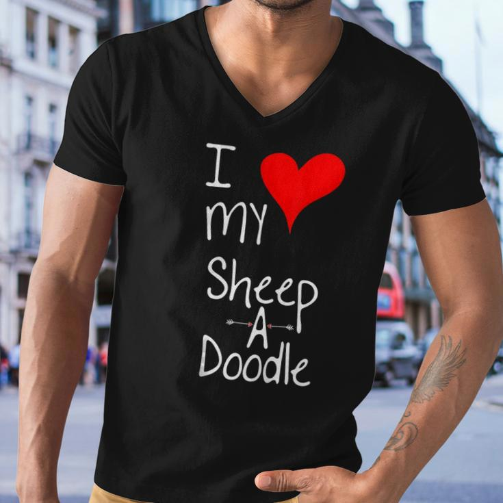 I Love My Sheepadoodle Cute Dog Owner Gift &8211 Graphic Men V-Neck Tshirt