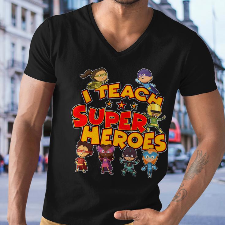 I Teach Superheroes Men V-Neck Tshirt