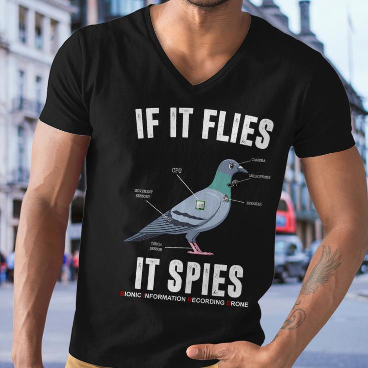 If It Flies It Spies Bionic Information Recording Drone Tshirt Men V-Neck Tshirt