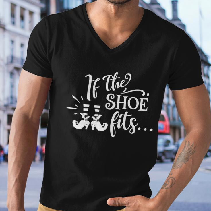 If The Shoe Fits Funny Halloween Quote Men V-Neck Tshirt