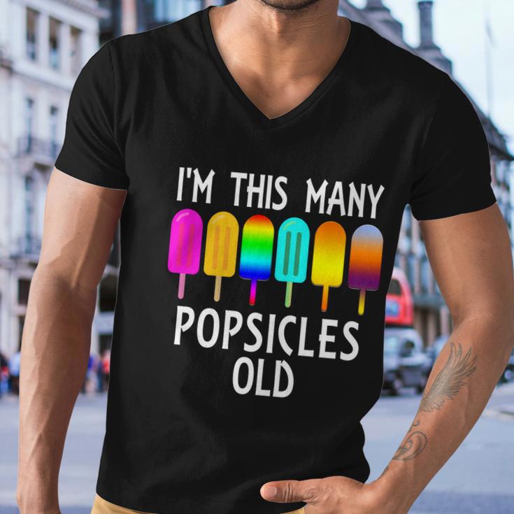 Im This Many Popsicles Old Funny 6Th Birthday Popsicle Gift Men V-Neck Tshirt