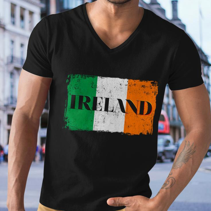 Ireland Grunge Flag Tshirt Men V-Neck Tshirt