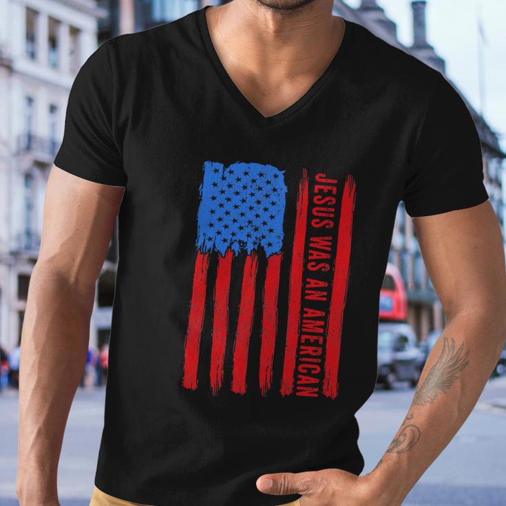 Jesus Was An American Usa 4Th Of July Funny Men V-Neck Tshirt