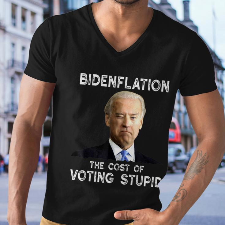 Joe Biden Bidenflation The Cost Of Voting Stupid Men V-Neck Tshirt