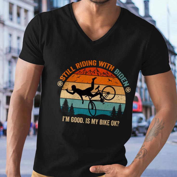 Joe Biden Falls Off His Bike Funny Biden Bike V2 Men V-Neck Tshirt