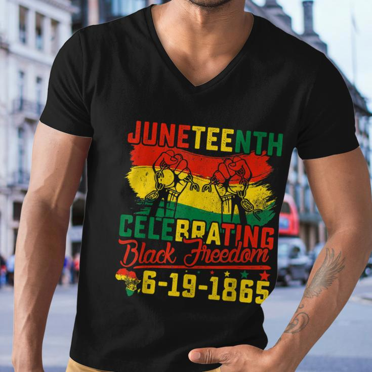 Juneteenth Celebrating Black Freedom 1865 African American Men V-Neck Tshirt