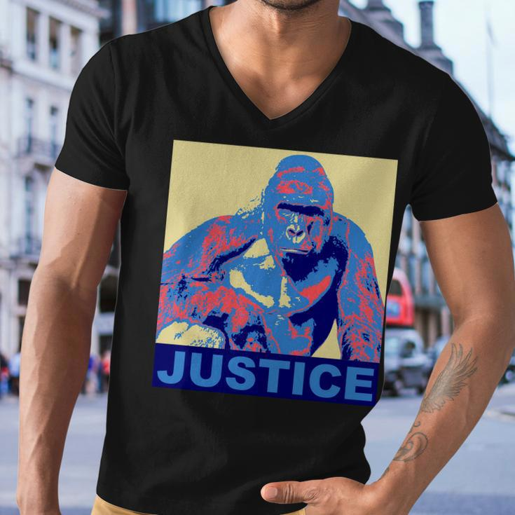Justice For Harambe Rip Poster Men V-Neck Tshirt