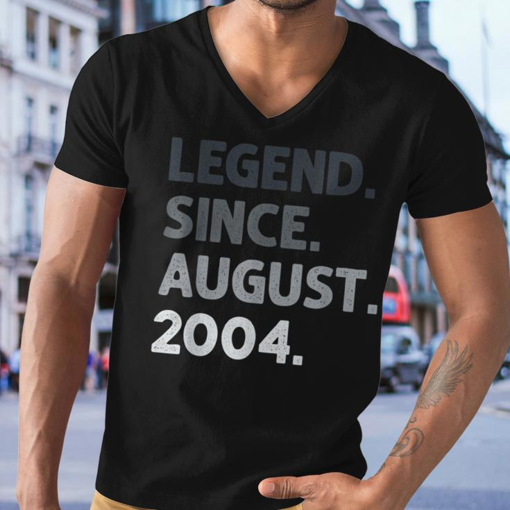 Legend Since August 2004 18 Years Old 18Th Birthday  Men V-Neck Tshirt