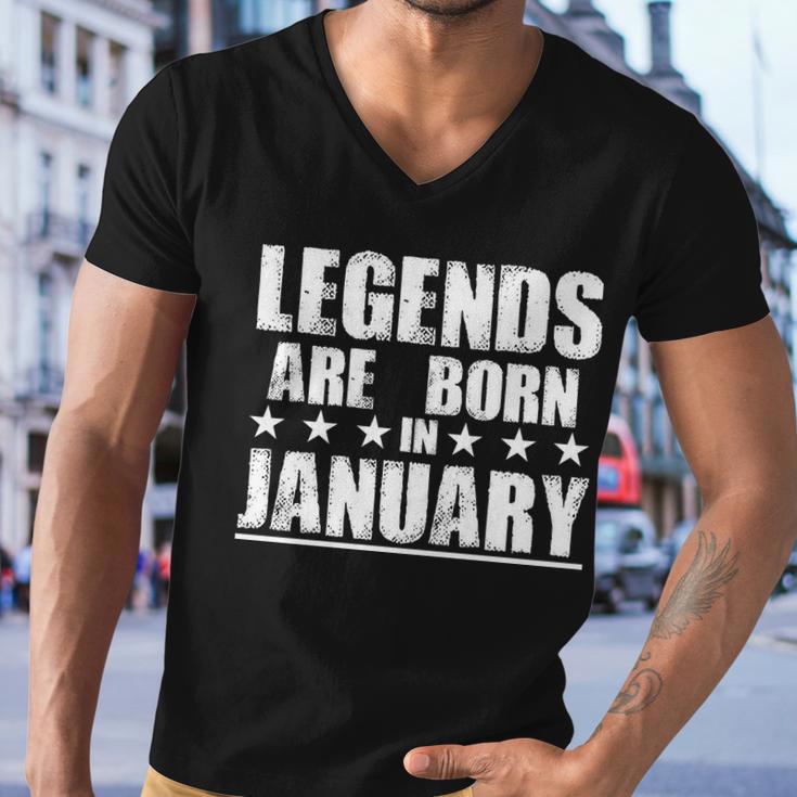 Legends Are Born In January Birthday Tshirt Men V-Neck Tshirt