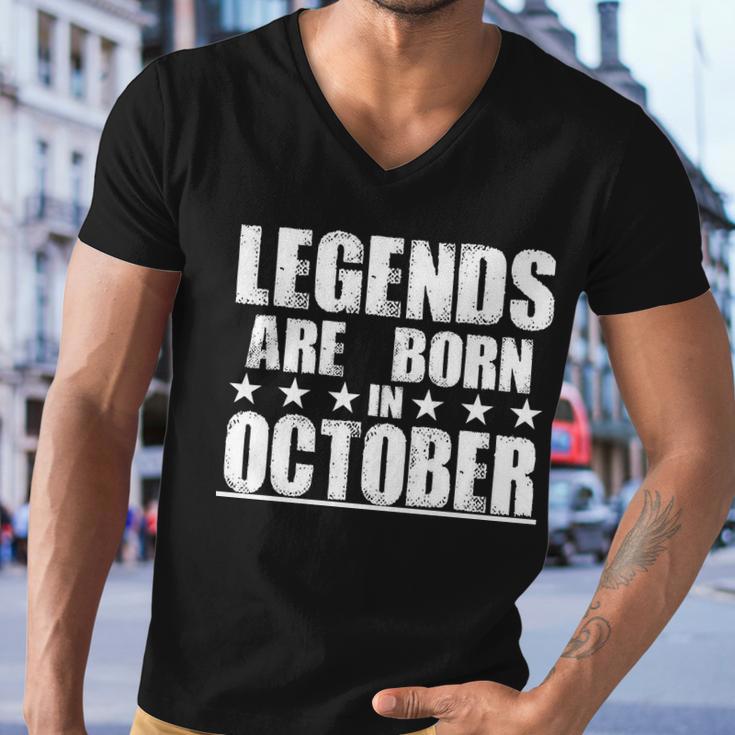 Legends Are Born In October Birthday Tshirt Men V-Neck Tshirt