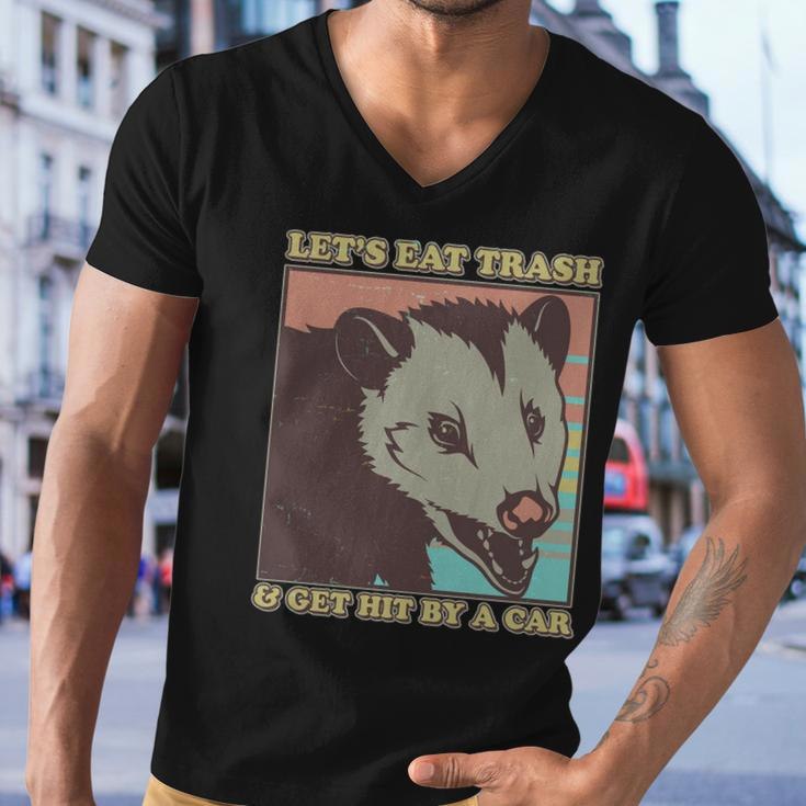 Lets Eat Trash And Get Hit By A Car Opossum Men V-Neck Tshirt