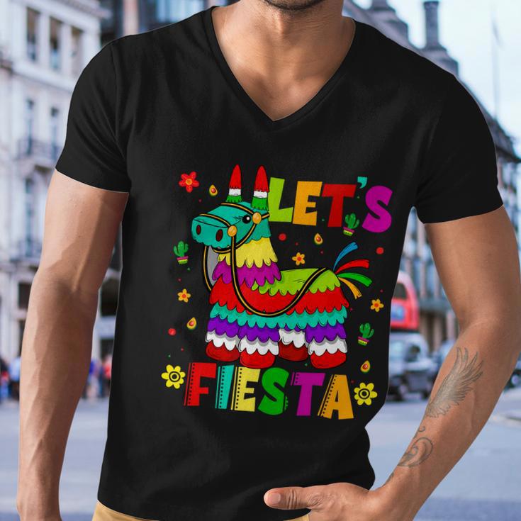 Lets Fiesta Cinco De Mayo Mexican Party Mexico Donkey Pinata Men V-Neck Tshirt