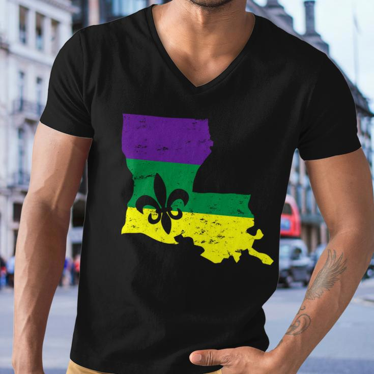Louisiana Mardi Gras Tshirt Men V-Neck Tshirt