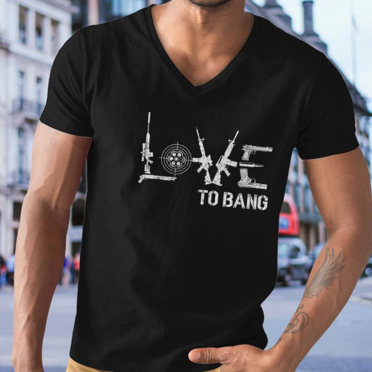 Love To Bang Design Tshirt Men V-Neck Tshirt