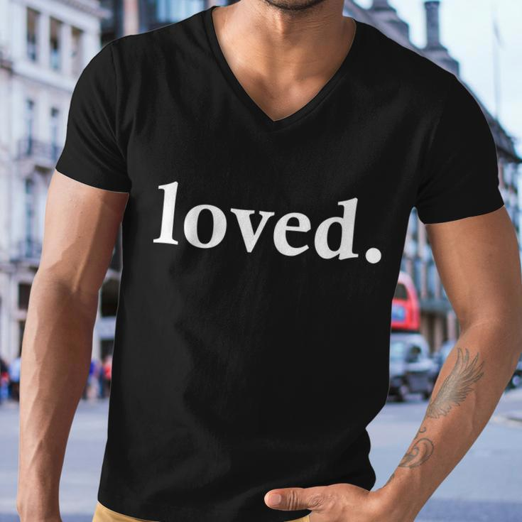 Loved Valentines Day Love Classic Logo Men V-Neck Tshirt