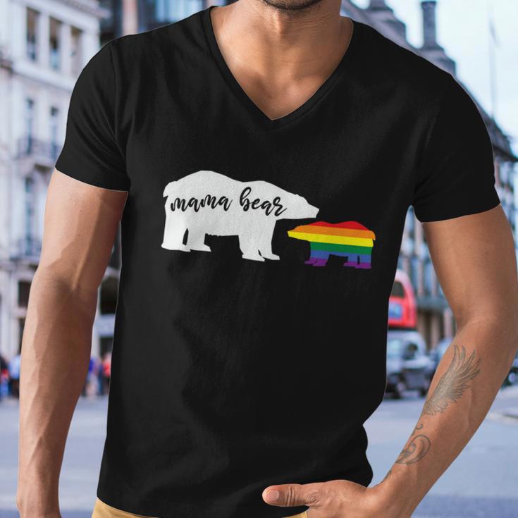 Mama Bear Lgbt Gay Pride Lesbian Bisexual Ally Quote Men V-Neck Tshirt