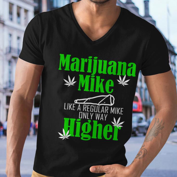 Marijuana Mike Funny Weed 420 Cannabis Tshirt Men V-Neck Tshirt