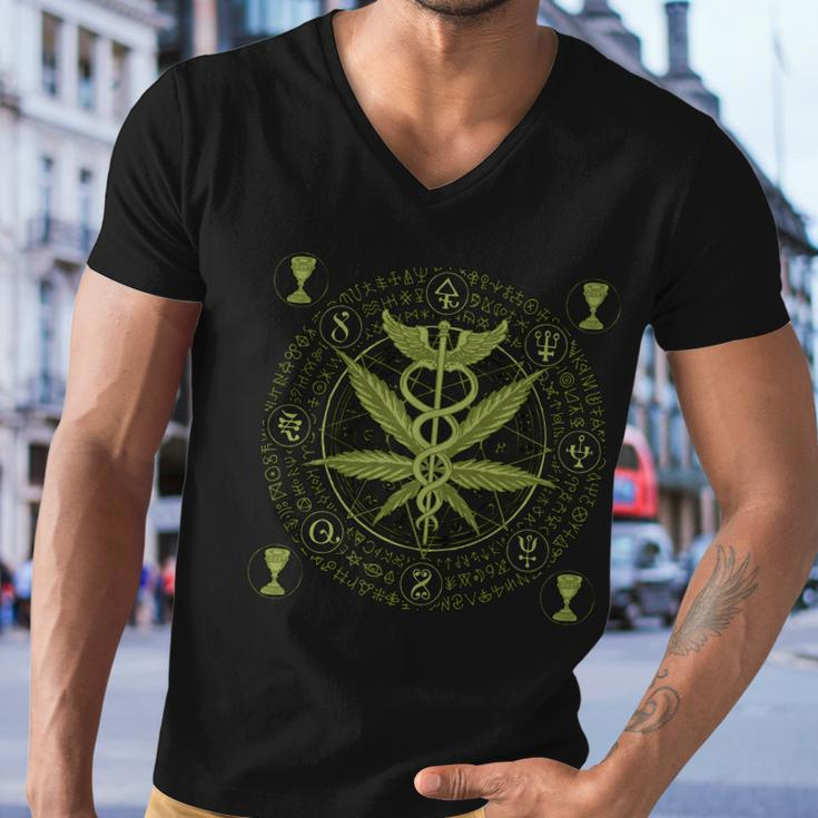 Medical Marijuana Alchemy Circle Tshirt Men V-Neck Tshirt