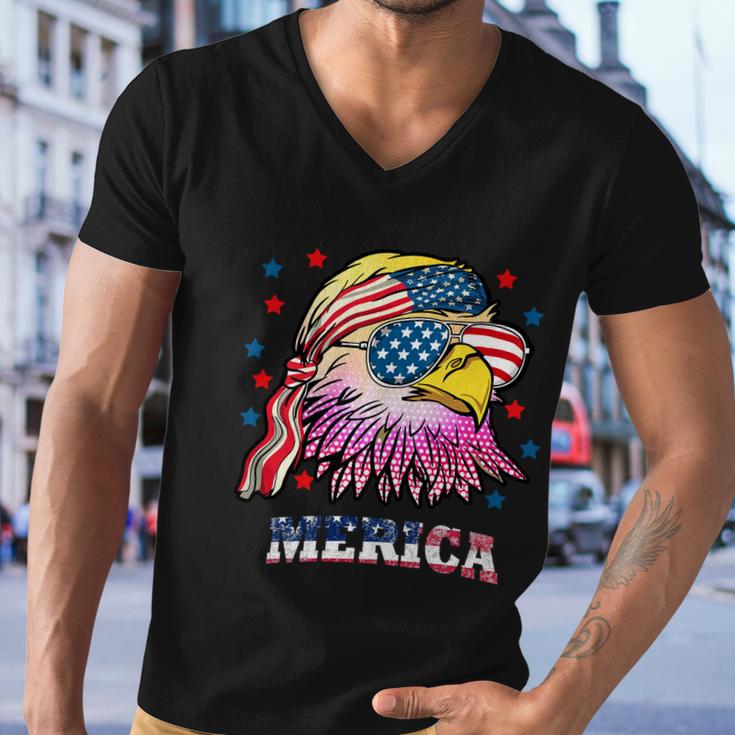 Merica Bald Eagle Mullet American Flag 4Th Of July Gift Men V-Neck Tshirt