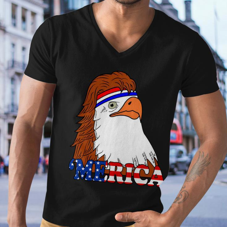Merica Bald Eagle Retro Usa Flag Tshirt Men V-Neck Tshirt