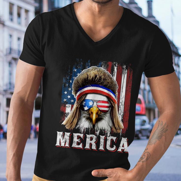 Merica Eagle Mullet 4Th Of July American Flag Stars Stripes Men V-Neck Tshirt