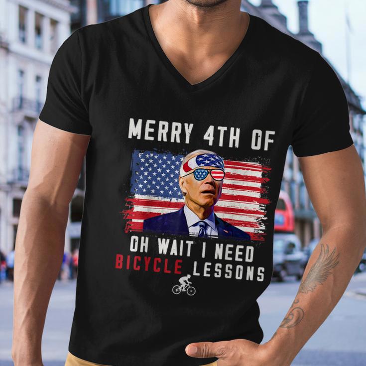 Merry 4Th Of July Biden Bike Bicycle Falls Off Anti Biden V8 Men V-Neck Tshirt