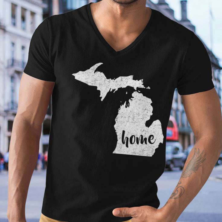 Michigan Home State Tshirt Men V-Neck Tshirt