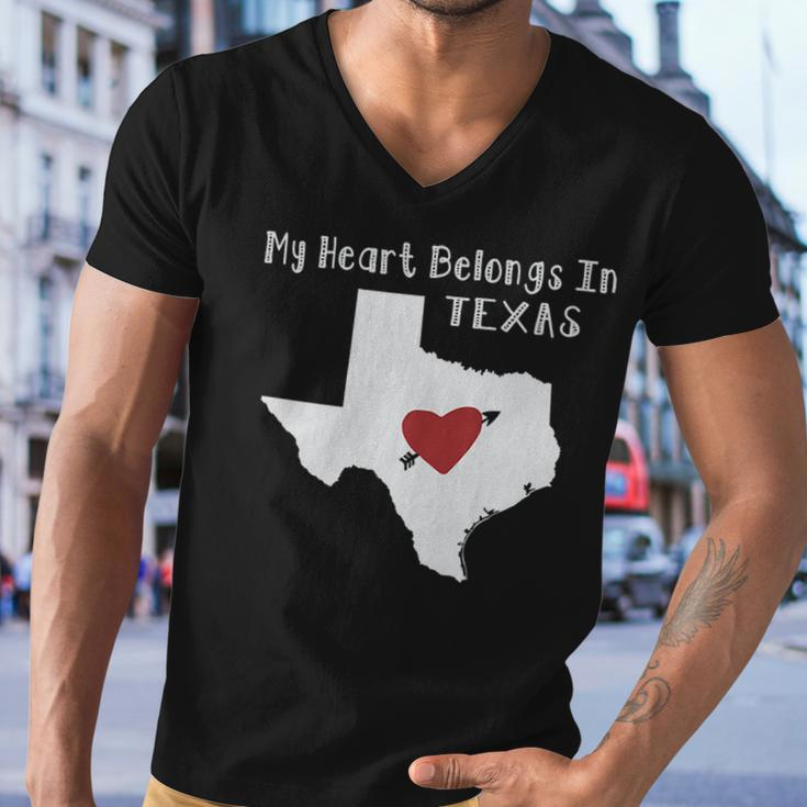 My Heart Belongs In Texas Men V-Neck Tshirt