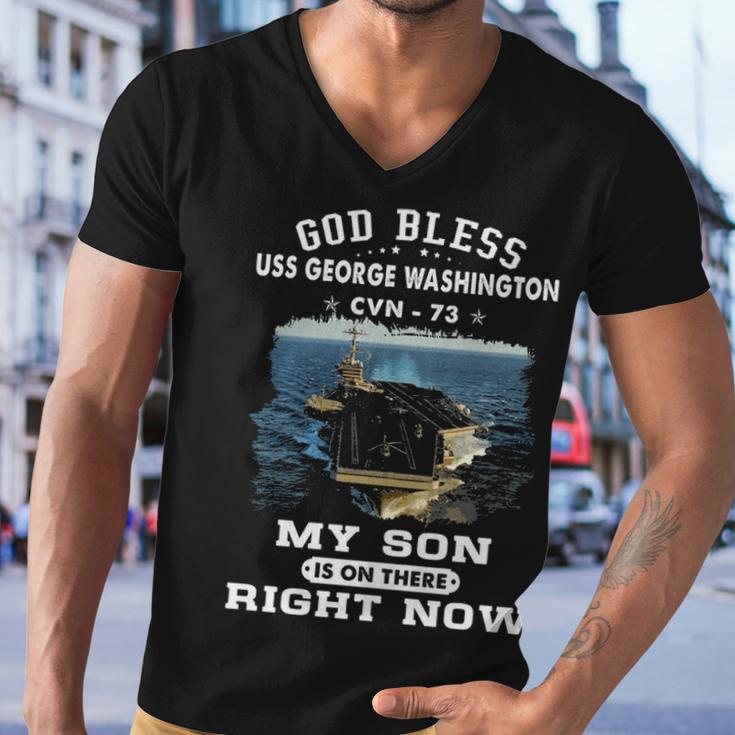 My Son Is On Uss George Washington Cvn Men V-Neck Tshirt