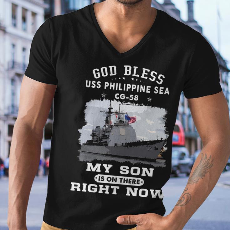 My Son Is On Uss Philippine Sea Cg Men V-Neck Tshirt