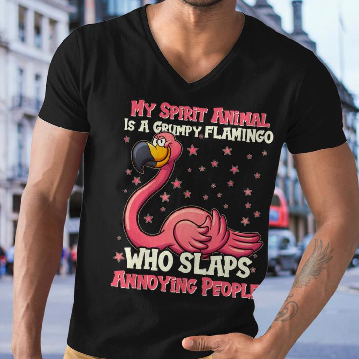 My Spirit Animal Is A Grumpy Flamingo Men V-Neck Tshirt