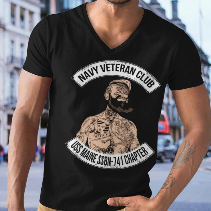 Navy Uss Maine Ssbn Men V-Neck Tshirt