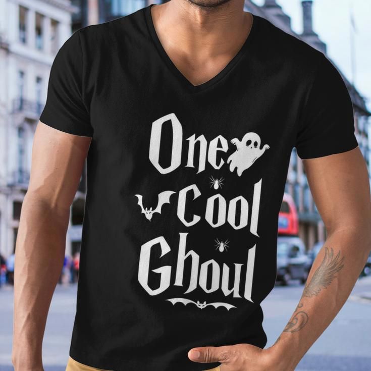 One Cool Ghoul Funny Halloween Quote Men V-Neck Tshirt