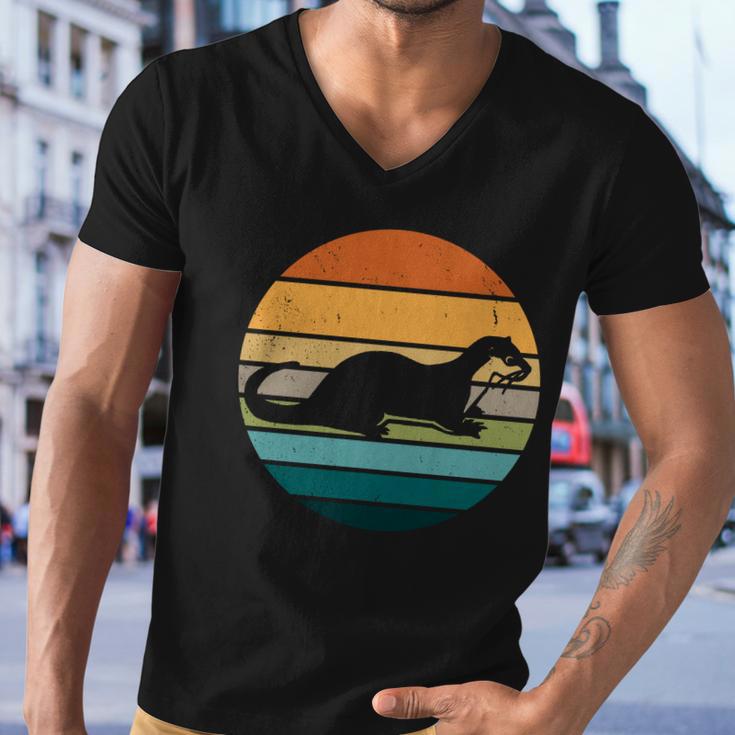 Otter Vintage Retro Logo Men V-Neck Tshirt