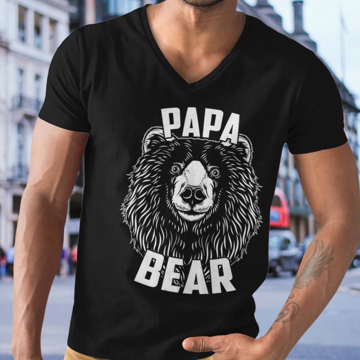 Papa Bear Fathers Day Tshirt Men V-Neck Tshirt