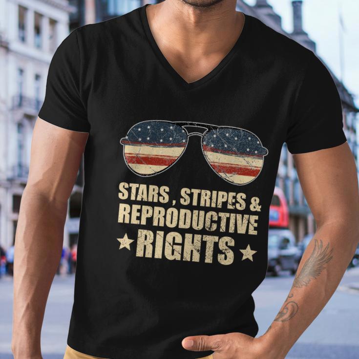 Patriotic 4Th Of July Stars Stripes And Reproductive Rights Funny Gift V2 Men V-Neck Tshirt