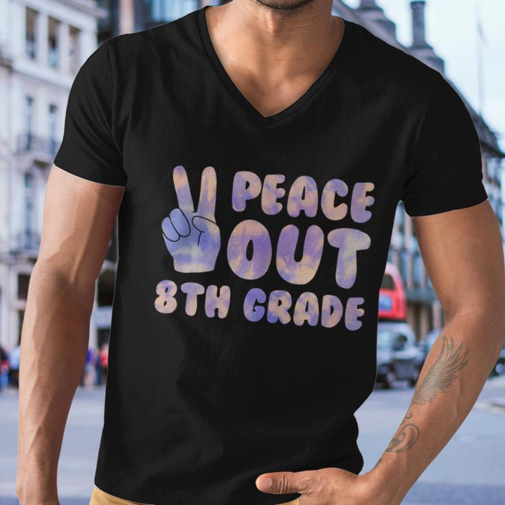 Peace Out 8Th Grade 2022 Graduate Happy Last Day Of School Gift Men V-Neck Tshirt