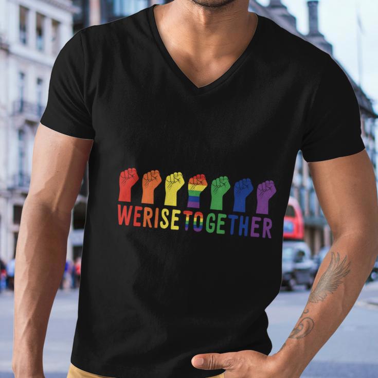 Pride Month We Rise Together Lgbt Pride Men V-Neck Tshirt