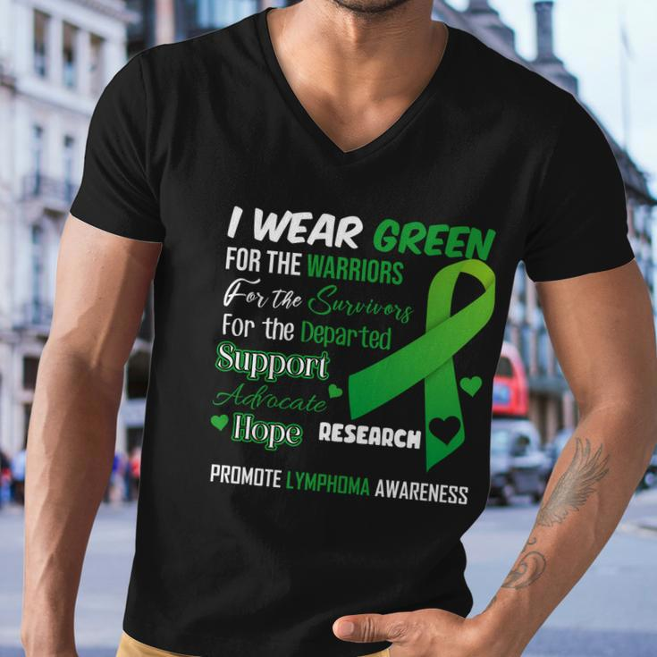 Promote Lymphoma Awareness Wear Green Tshirt Men V-Neck Tshirt