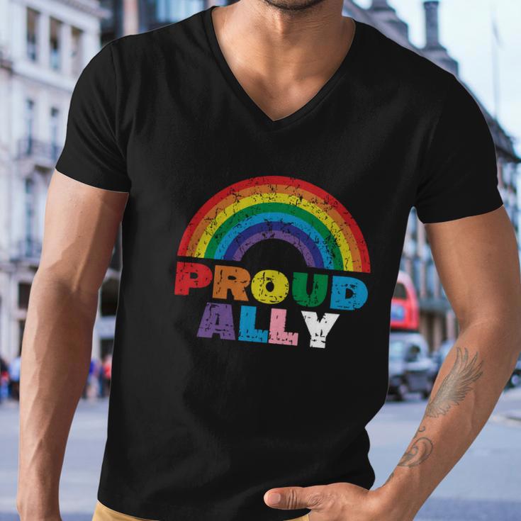 Proud Ally Lgbt Rainbow Gay Pride Month Tshirt Men V-Neck Tshirt