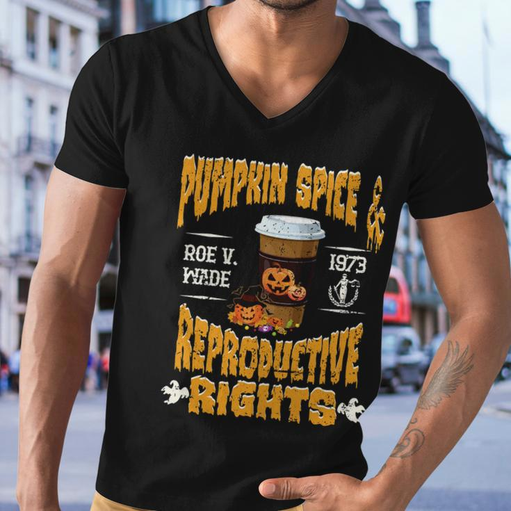 Pumpkin Spice And Reproductive Rights Fall Feminist Choice Gift V5 Men V-Neck Tshirt