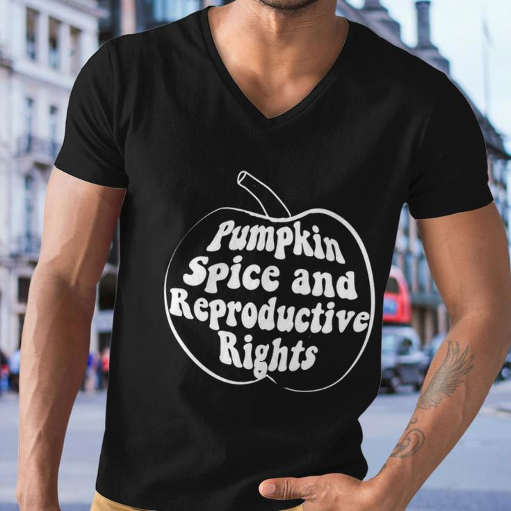 Pumpkin Spice And Reproductive Rights Fall Feminist Choice Gift V6 Men V-Neck Tshirt