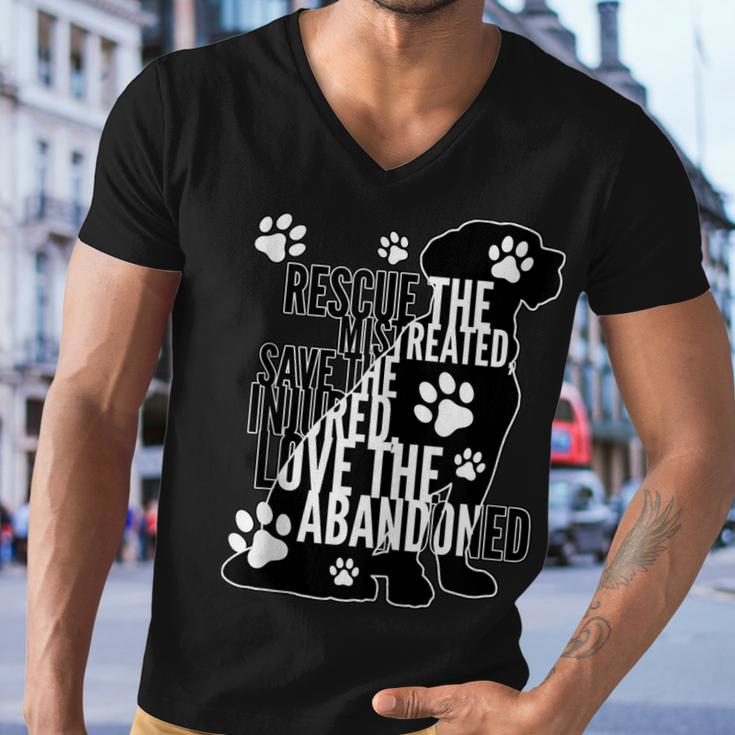 Rescue Save Love - Cute Animal Rescue Dog Cat Lovers Men V-Neck Tshirt