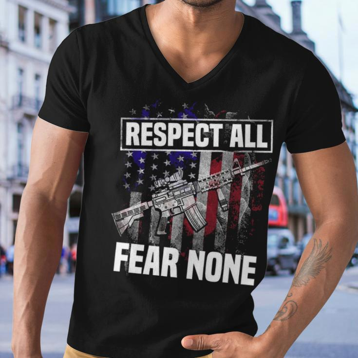 Respect All Fear Men V-Neck Tshirt