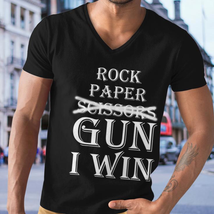 Rock Paper Gun I Win Tshirt Men V-Neck Tshirt