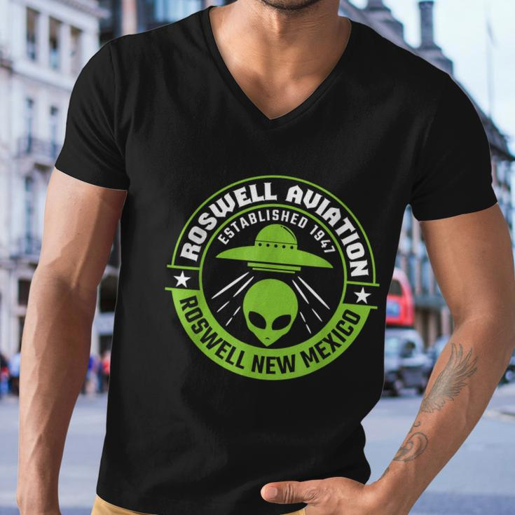Roswell Aviation Established 1947 Roswell Alien Tshirt Men V-Neck Tshirt