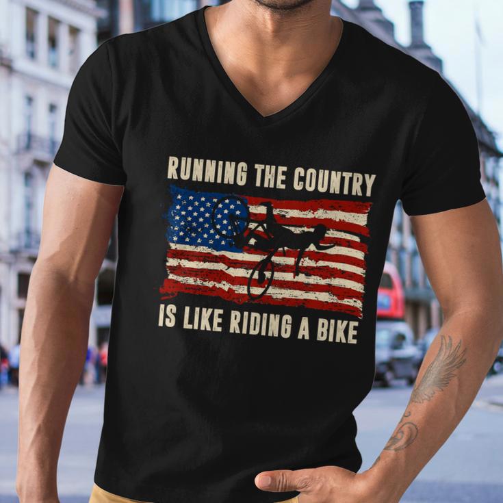 Running The Country Is Like Riding A Bike Men V-Neck Tshirt