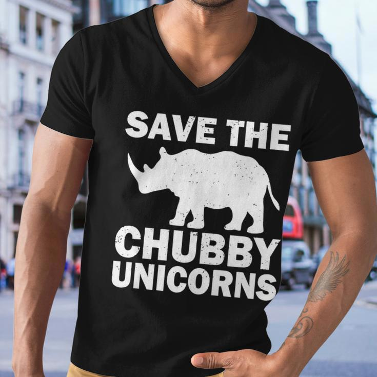 Save The Chubby Unicorns Men V-Neck Tshirt