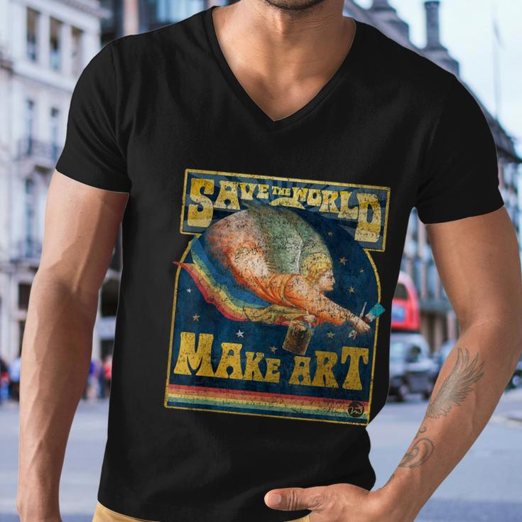 Save The World Make Art Painters Graphic Artists Potters Men V-Neck Tshirt